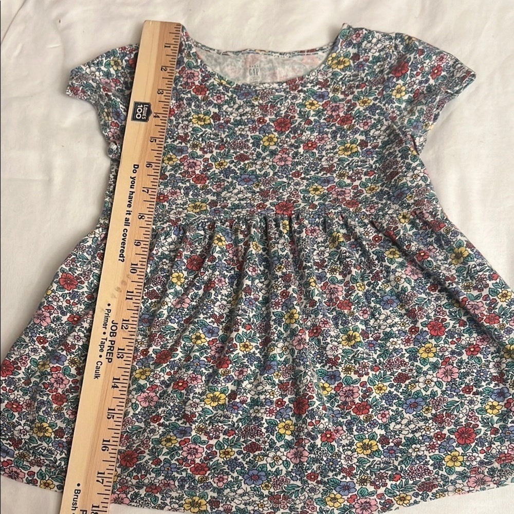 GAP Red and Blue Casual Dress with Floral Print